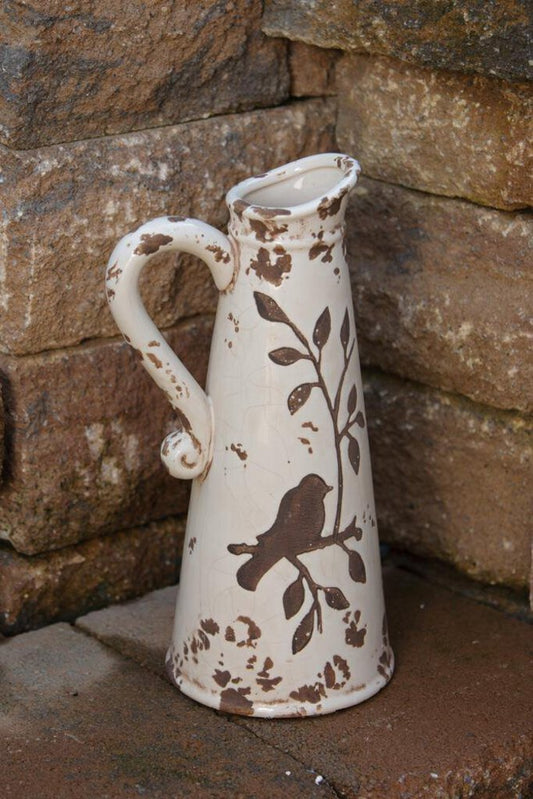 Pottery Birds N Branches Pitcher White