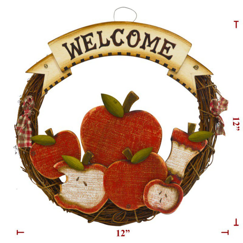 512-00656 Welcome Wreaths w Apples