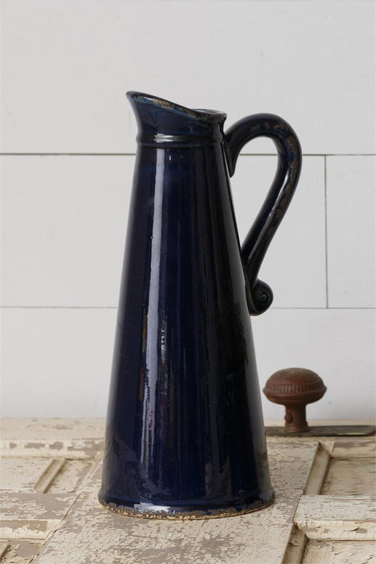 Pottery-Navy Blue Pitcher