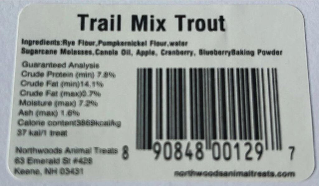 Trail Mix Trout Dog Cookie