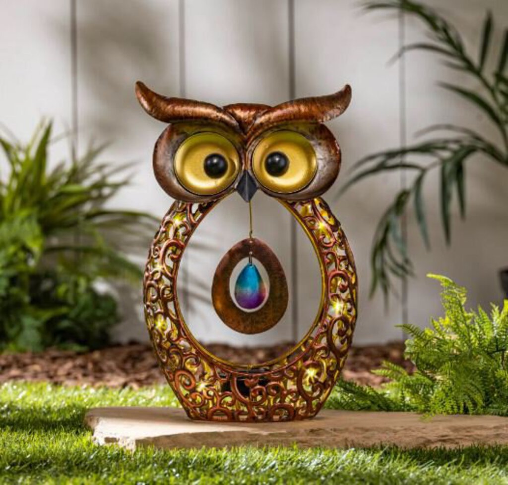 Solar Bronze Metal Owl