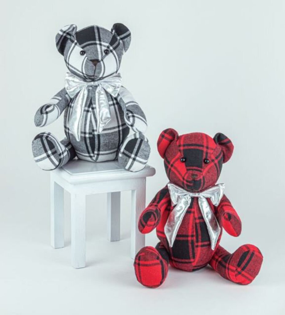 13049 Bowtie Teddy Sitter- Red/Black