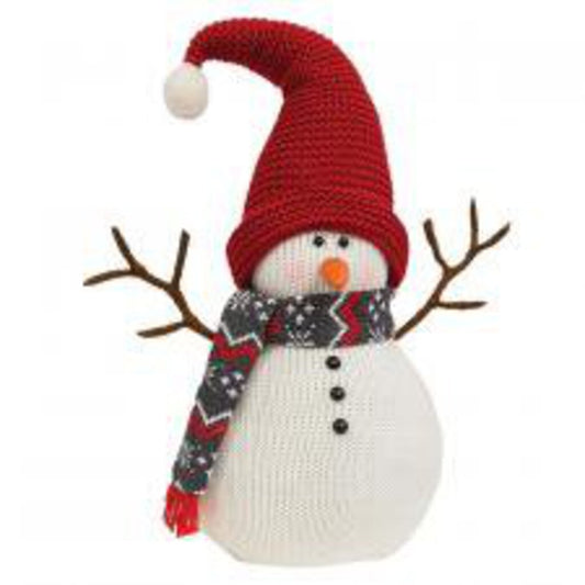 ADC5465 Gray Nordic Knit Snowman 23inH