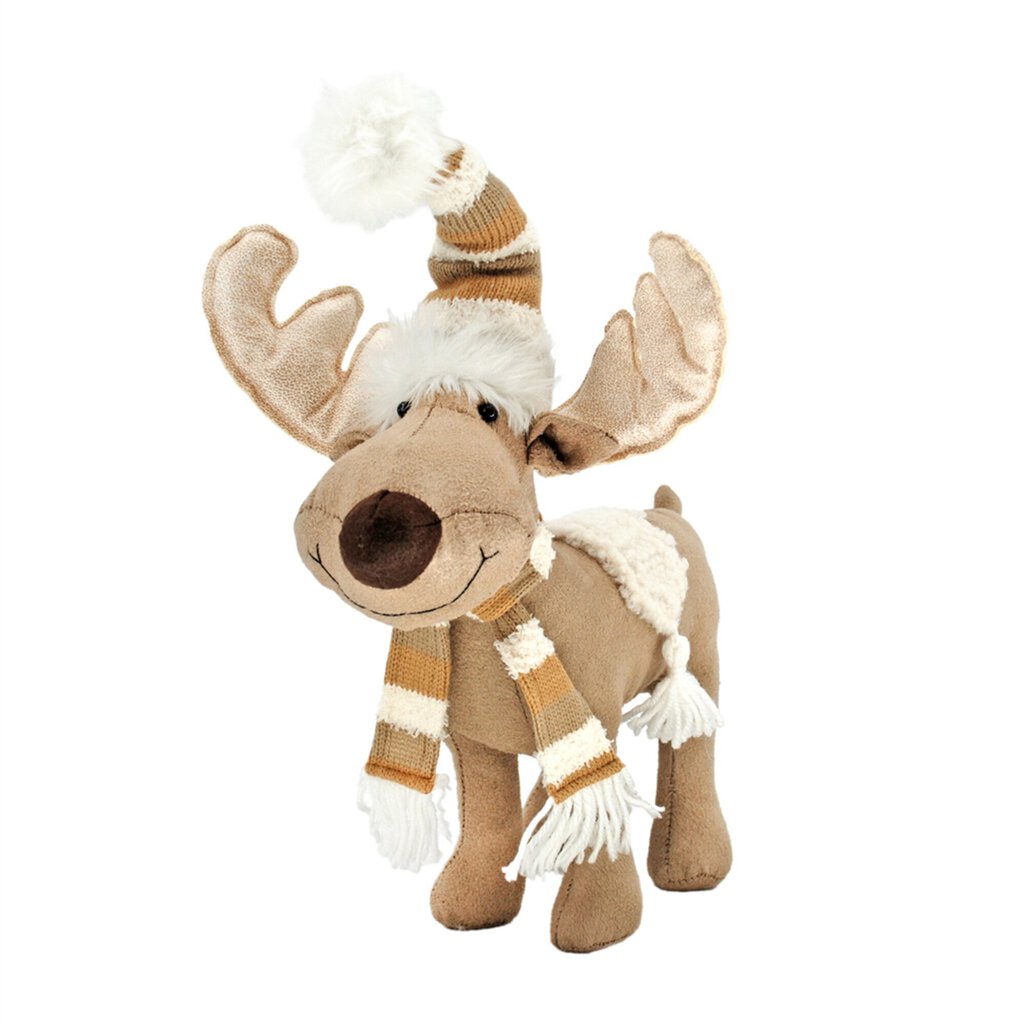 DXF43922 White and Tan Cheerful Winter Moose