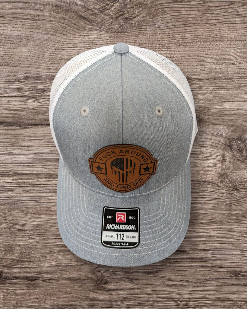 FAFO Light Gray & White/ Brown Patch Hat